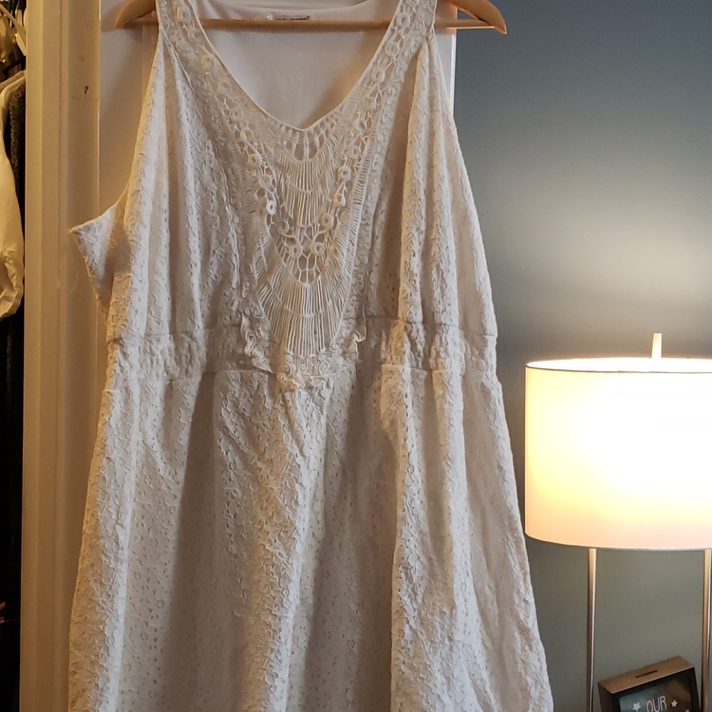Plus size white dress